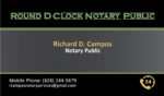 Round D Clock Notary Public